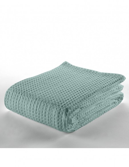Colcha tejida Banús color Aqua. Cama de 90 cm