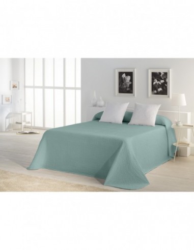 Colcha tejida Banús color Aqua. Cama...