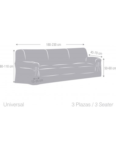 Funda universal de lazos 3 plazas - beig