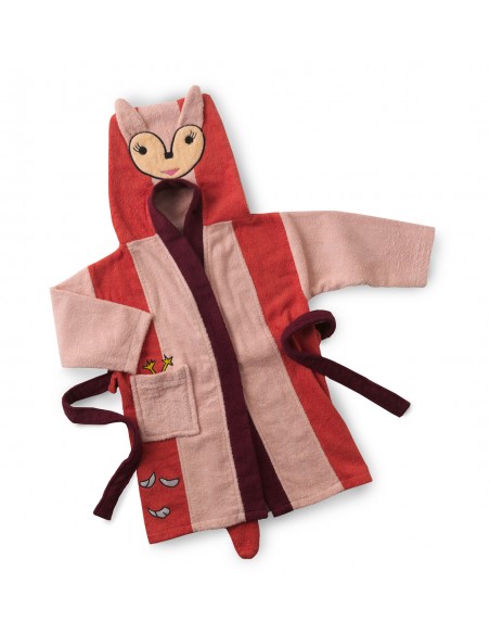 Albornoz infantil bordado 100% algodón FOXY