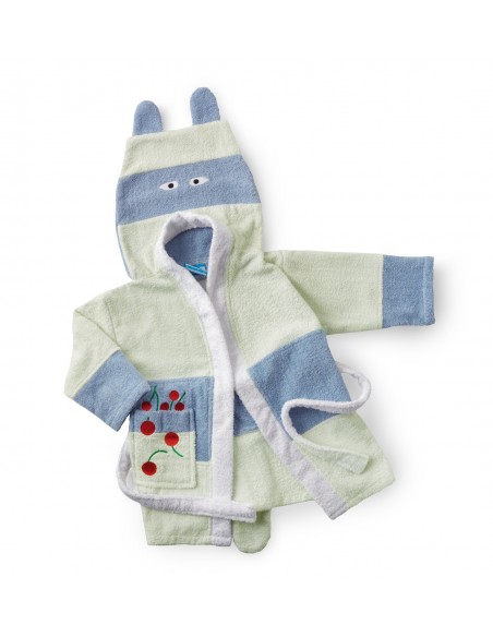 Albornoz infantil bordado 100% algodón RACOON