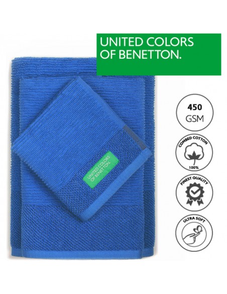 PACK DE 2 SET DE 3 TOALLAS DE BAÑO CADA UNO EN COLOR AZUL Y OTRAS EN BEIGE
