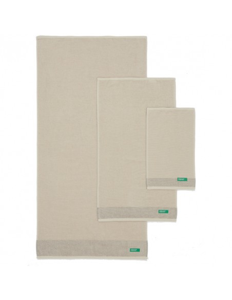 PACK DE 2 SET DE 3 TOALLAS DE BAÑO CADA UNO EN COLOR BEIGE Y GRIS