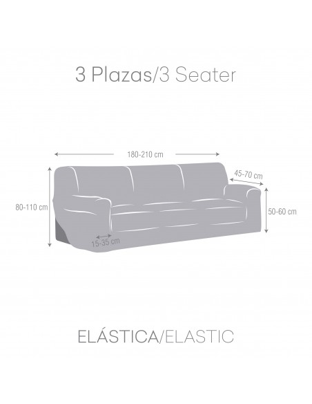 Funda sofá elástica 3 plazas TROYA caldera