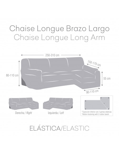 Funda Chaise Longue Brazo Largo  Derecha TROYA lino