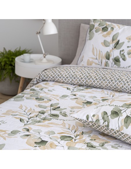COLCHA PERCAL REVERSIBLE CELIN  16 - VERDE