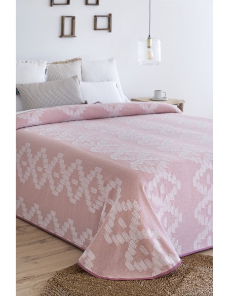 COLCHA JACQUARD VEJER ROSA