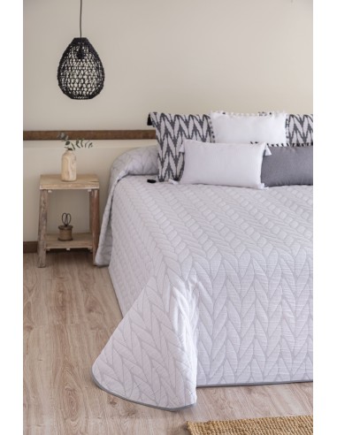 COLCHA JACQUARD ESPIGA GRIS