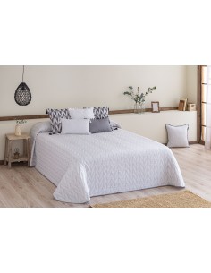 COLCHA JACQUARD ESPIGA GRIS
