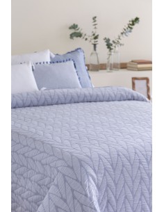 COLCHA JACQUARD ESPIGA AZUL