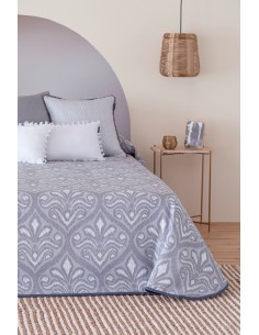 COLCHA JACQUARD AROCHE GRIS 2